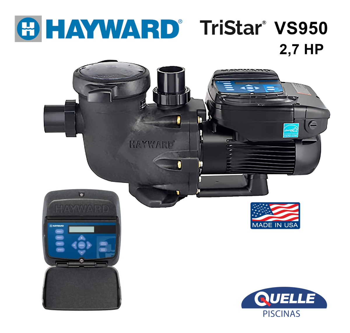 HAYWARD TriStar VS 950 de 2,7 HP – Bomba de Velocidad Variable para Piscinas