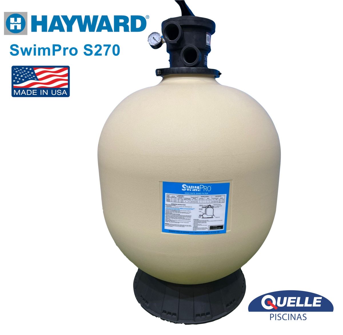 HAYWARD SwimPro S270 - Filtro de Arena para Piscinas de hasta 100.000 litros