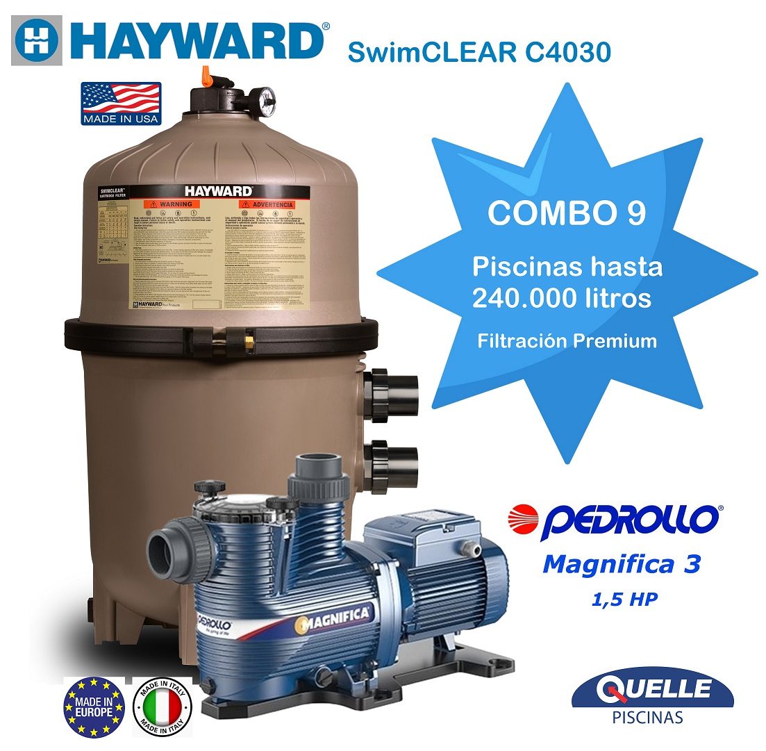 Combo 9: HAYWARD SwimClear C4030 + PEDROLLO Magnifica 3 (1,5 HP)