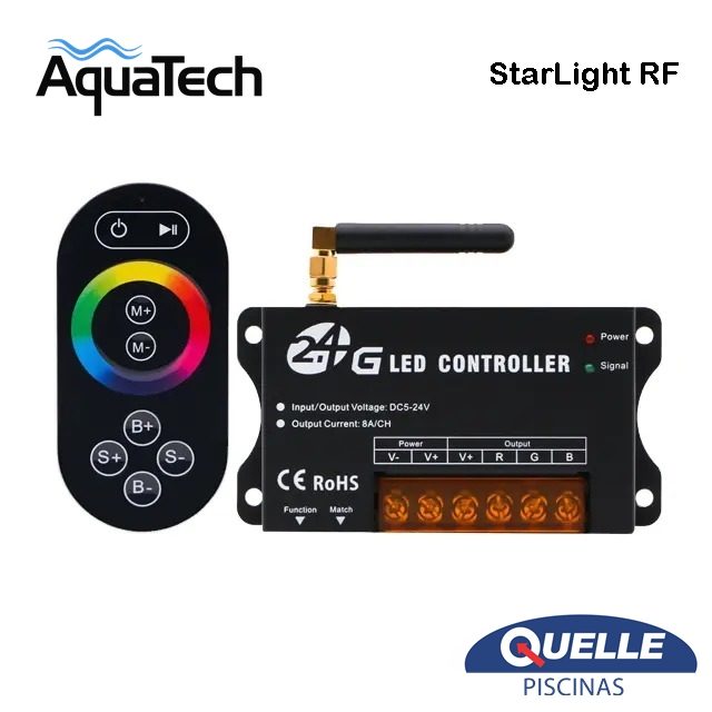 AQUATECH StarLight RF – Controlador LED RGB RF 2.4 GHz de Alta Potencia