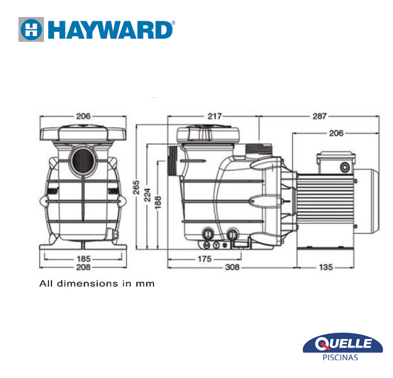 HAYWARD SwimPro de ¾ HP - Bomba para piscinas