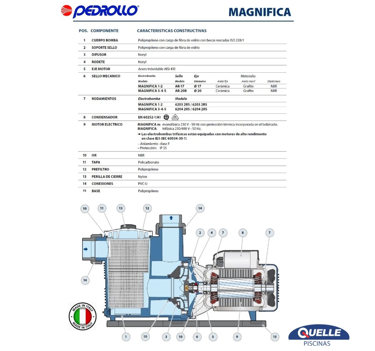 PEDROLLO Magnifica 4 de 2 HP - Bomba para piscinas
