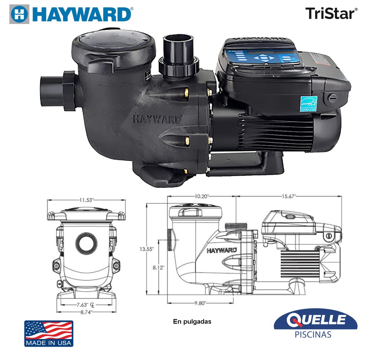 HAYWARD TriStar VS 900 de 1,85 HP - Bomba de Velocidad Variable para piscinas