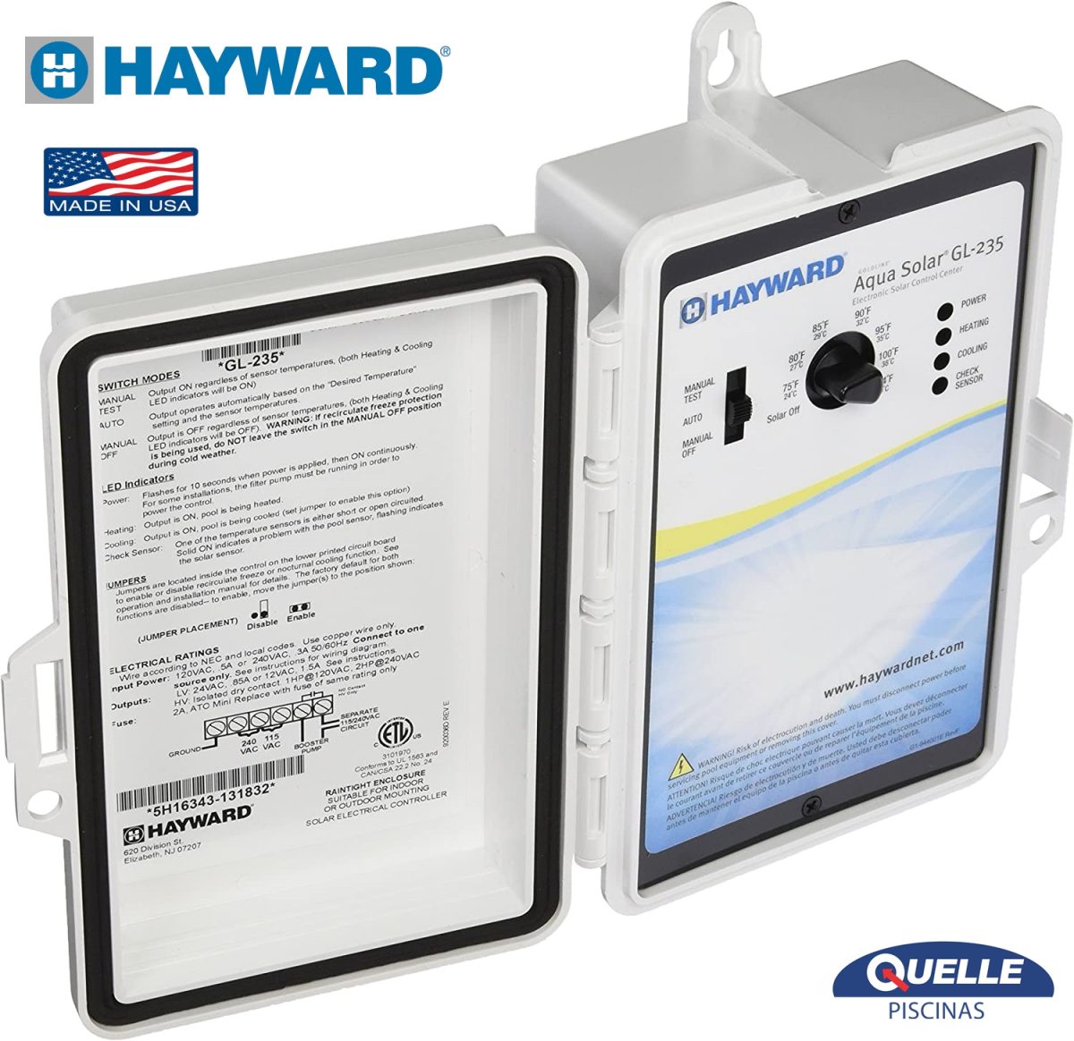 HAYWARD Aqua Solar GL-235 - Controlador para Calentamiento Solar de Piscinas