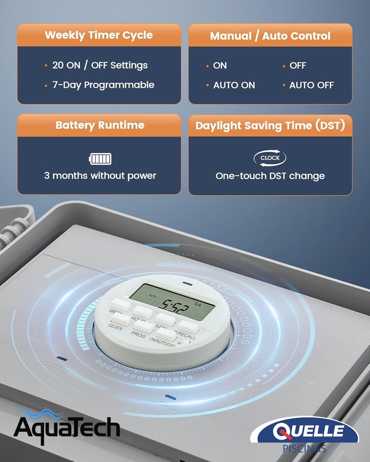 AQUATECH Suraielec IHD Temporizador Digital Inteligente para Piscinas – 40 A